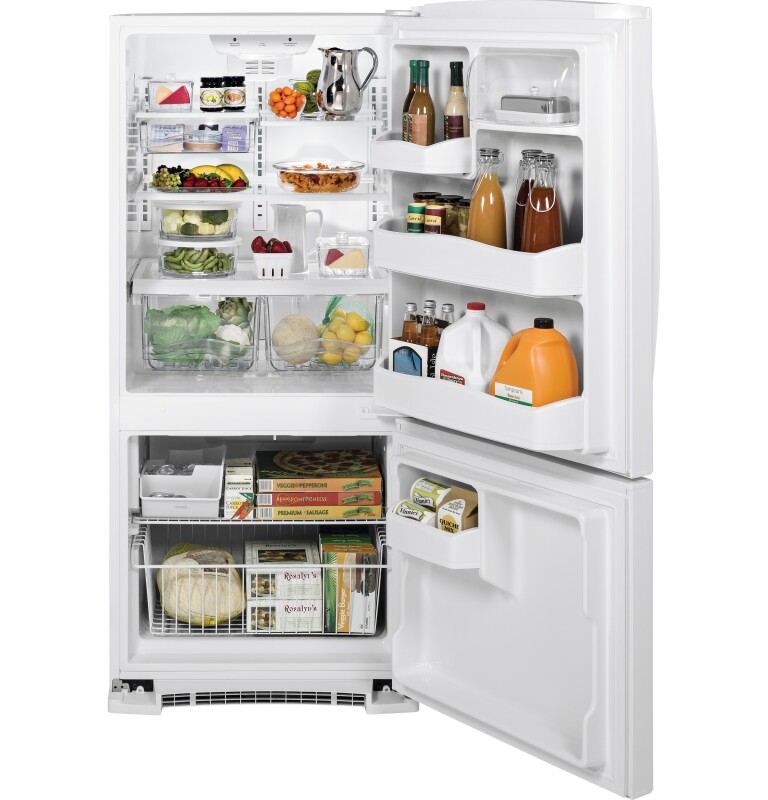 20.3 Cu. Ft. Bottom-Freezer Refrigerator GBE20ETEWW, product image 2 of 12