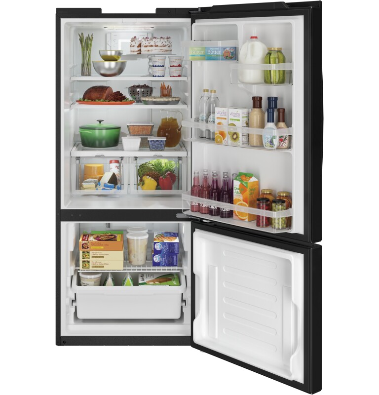 21.0 Cu. Ft. Bottom-Freezer Refrigerator GBE21DGKBB, product image 2 of 7