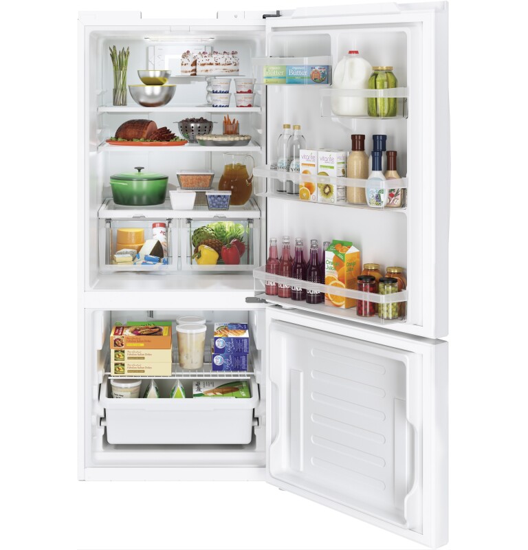 21.0 Cu. Ft. Bottom-Freezer Refrigerator GBE21DGKWW, product image 2 of 7