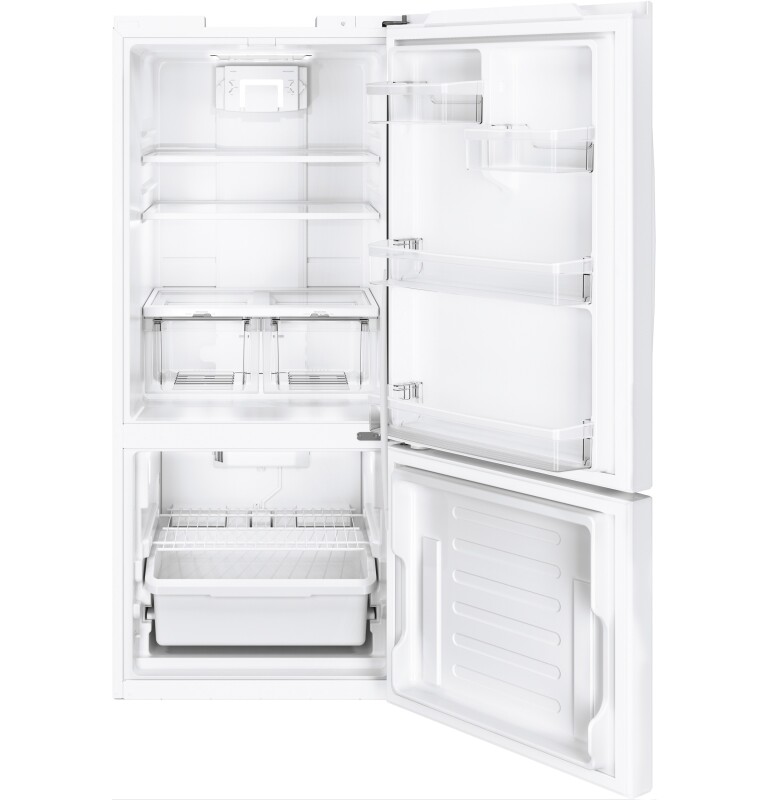 21.0 Cu. Ft. Bottom-Freezer Refrigerator GBE21DGKWW, product image 3 of 7