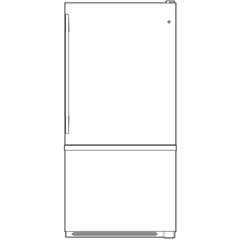 18.1 Cu. Ft. Bottom-Freezer Door Refrigerator GBS18HBRBB, product image 3 of 4
