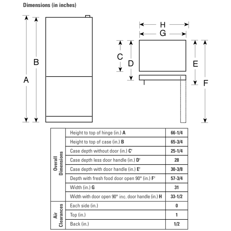 18.1 Cu. Ft. Bottom-Freezer Door Refrigerator GBS18HBRBB, product image 4 of 4