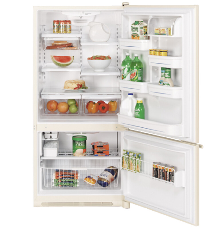 GE 21.9 Cu. Ft. Bottom-Freezer Refrigerator Bisque GBS22KBNCC Picture 1