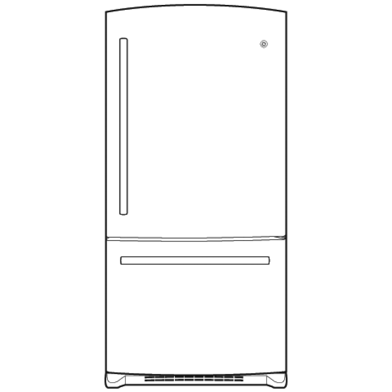 20.3 Cu. Ft. Bottom Freezer Refrigerator GBSC0HBXBB, product image 3 of 4