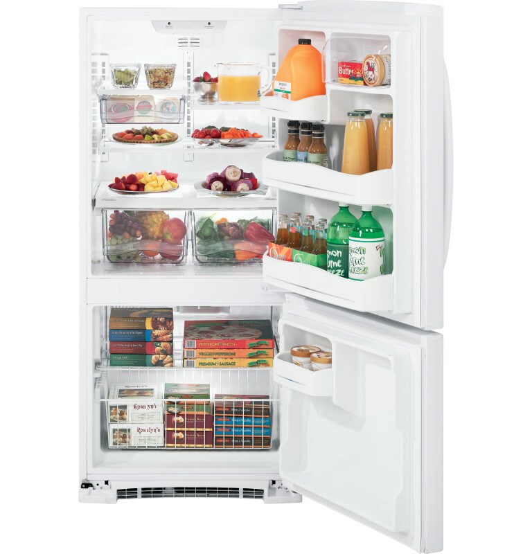 20.3 Cu. Ft. Bottom Freezer Refrigerator GBSC0HBXWW, product image 2 of 11