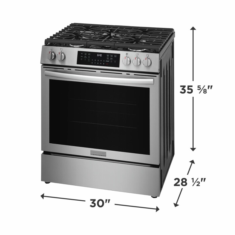 30" Gas Range with No Preheat + Air Fry view 2