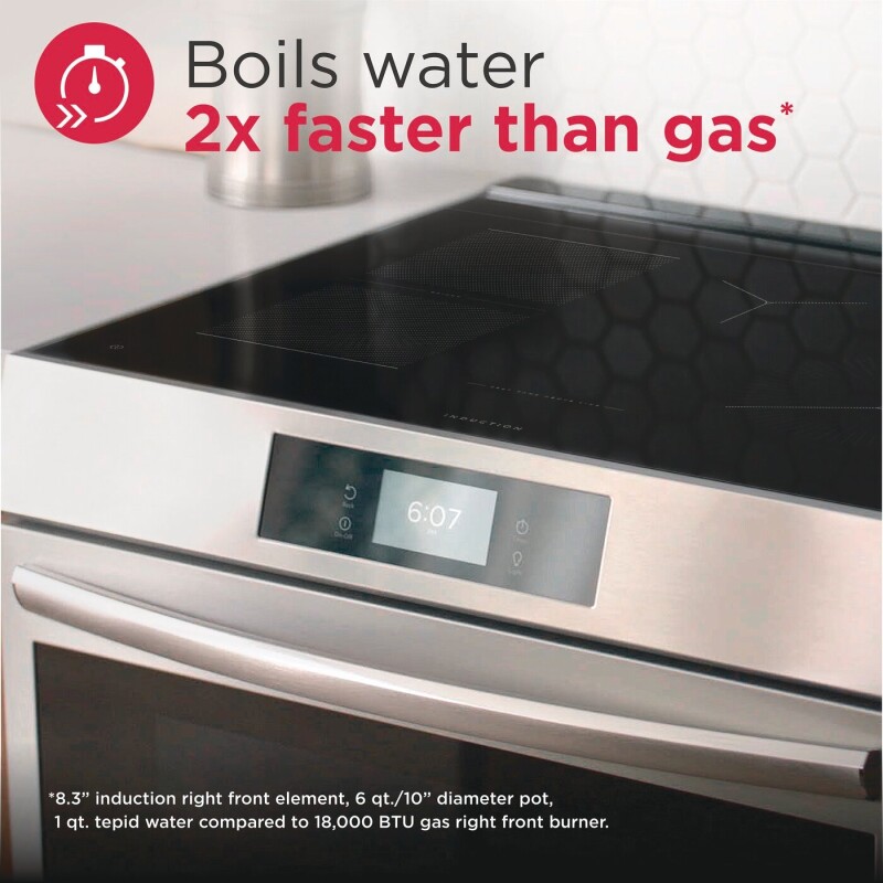 30" Front Control Induction Range with Stone-Baked Pizza view 9
