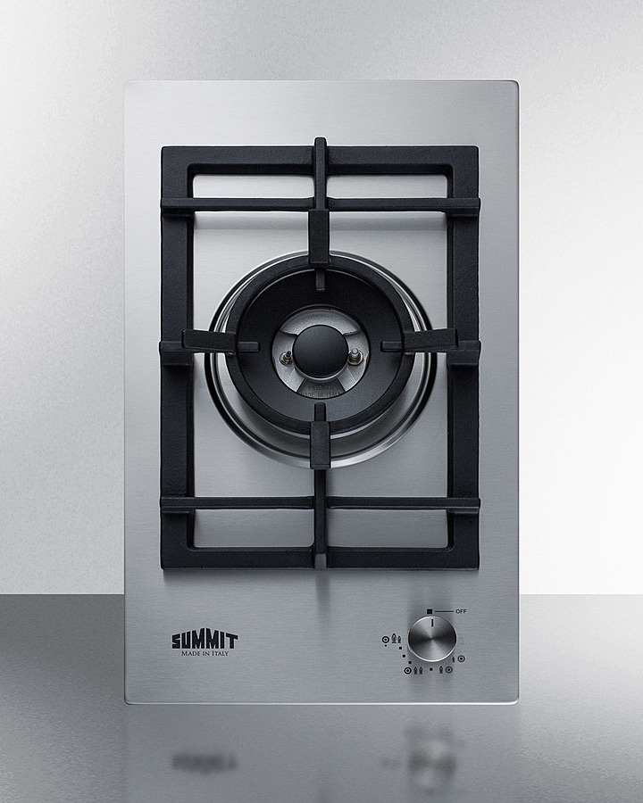 12" Wide 1-Burner Gas Cooktop In Stainless Steel view 2