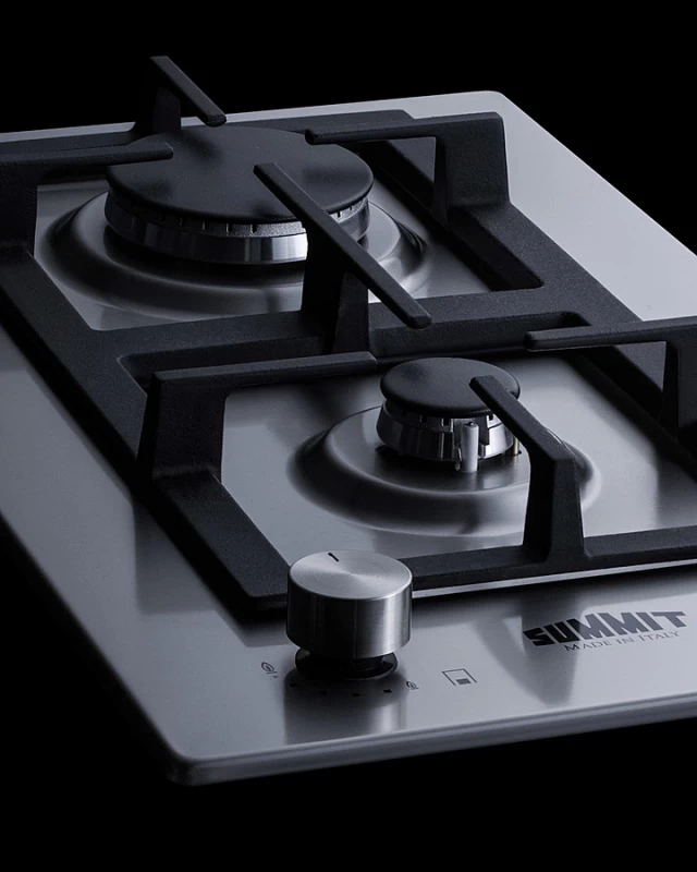 12" Wide 2-Burner Gas Cooktop In Stainless Steel view 4