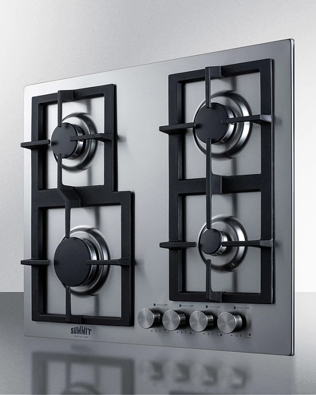 24" Wide 4-Burner Gas Cooktop In Stainless Steel view 2