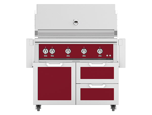 42" Hestan Outdoor Freestanding Grill on Cart with Door/Drawer Combo GCR42LPBG