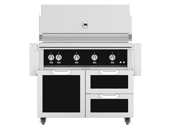 42" Hestan Outdoor Freestanding Grill on Cart with Door/Drawer Combo GCR42LPBK