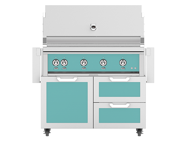 42" Hestan Outdoor Freestanding Grill on Cart with Door/Drawer Combo GCR42LPTQ