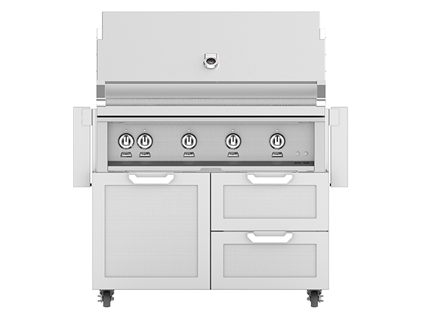 42" Hestan Outdoor Freestanding Grill on Cart with Door/Drawer Combo GCR42NG