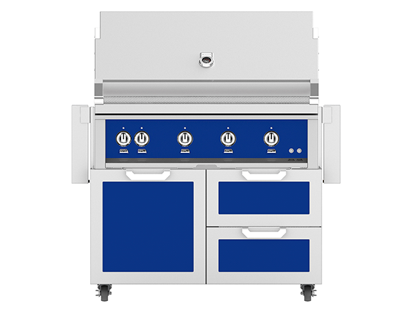 42" Hestan Outdoor Freestanding Grill on Cart with Door/Drawer Combo GCR42NGBU