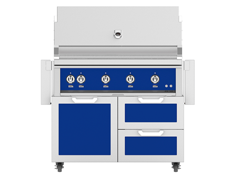 42" Hestan Outdoor Freestanding Grill on Cart with Door/Drawer Combo GCR42NGBU