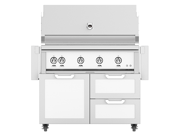 42" Hestan Outdoor Freestanding Grill on Cart with Door/Drawer Combo GCR42NGWH