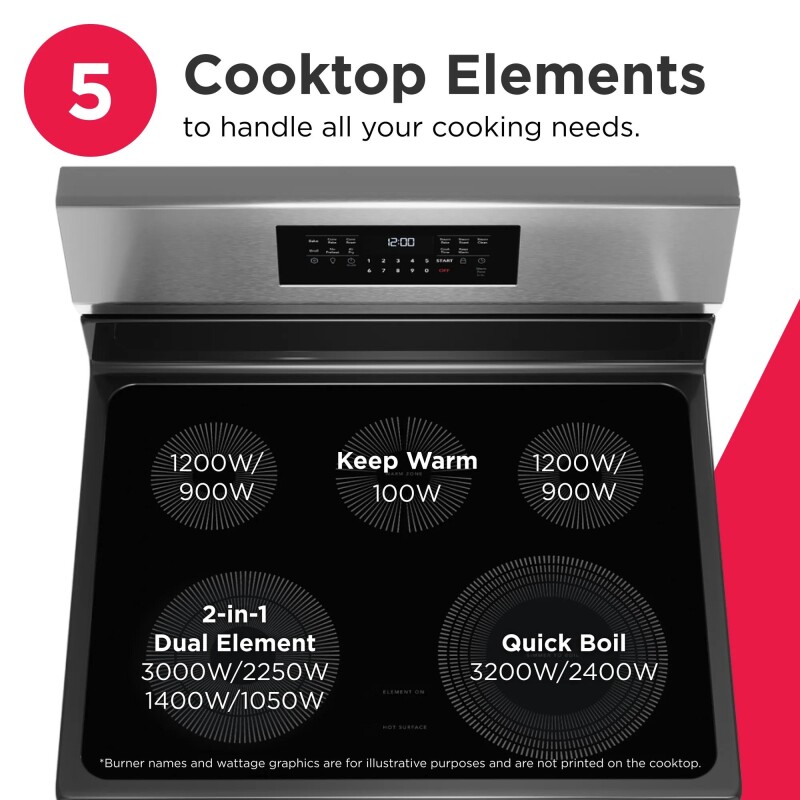 30" Rear Control Electric Range with Air Fry GCRE3059BF