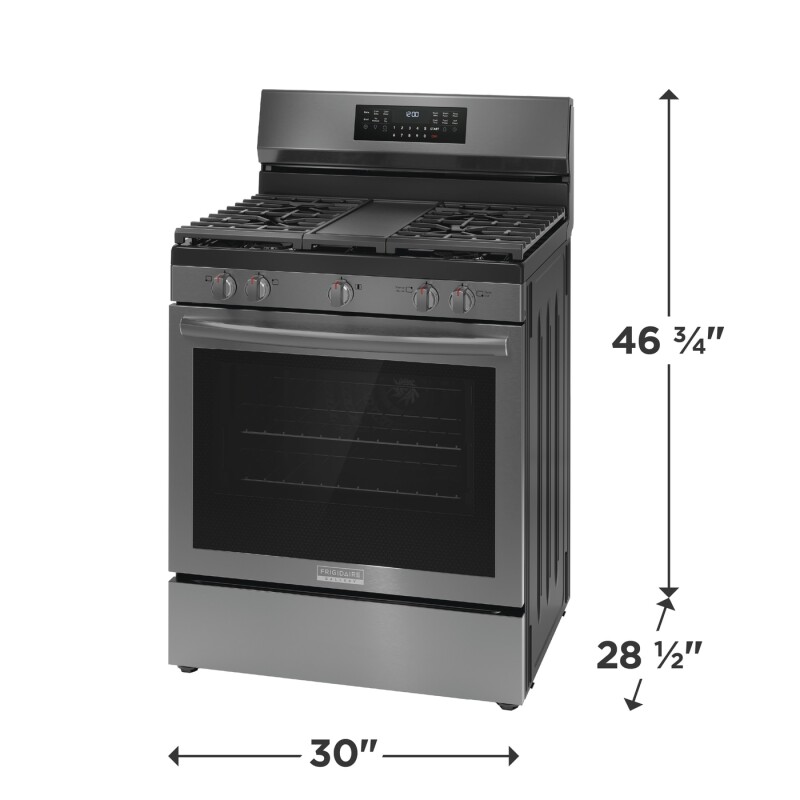 30" Gas Range with No Preheat + Air Fry view 2
