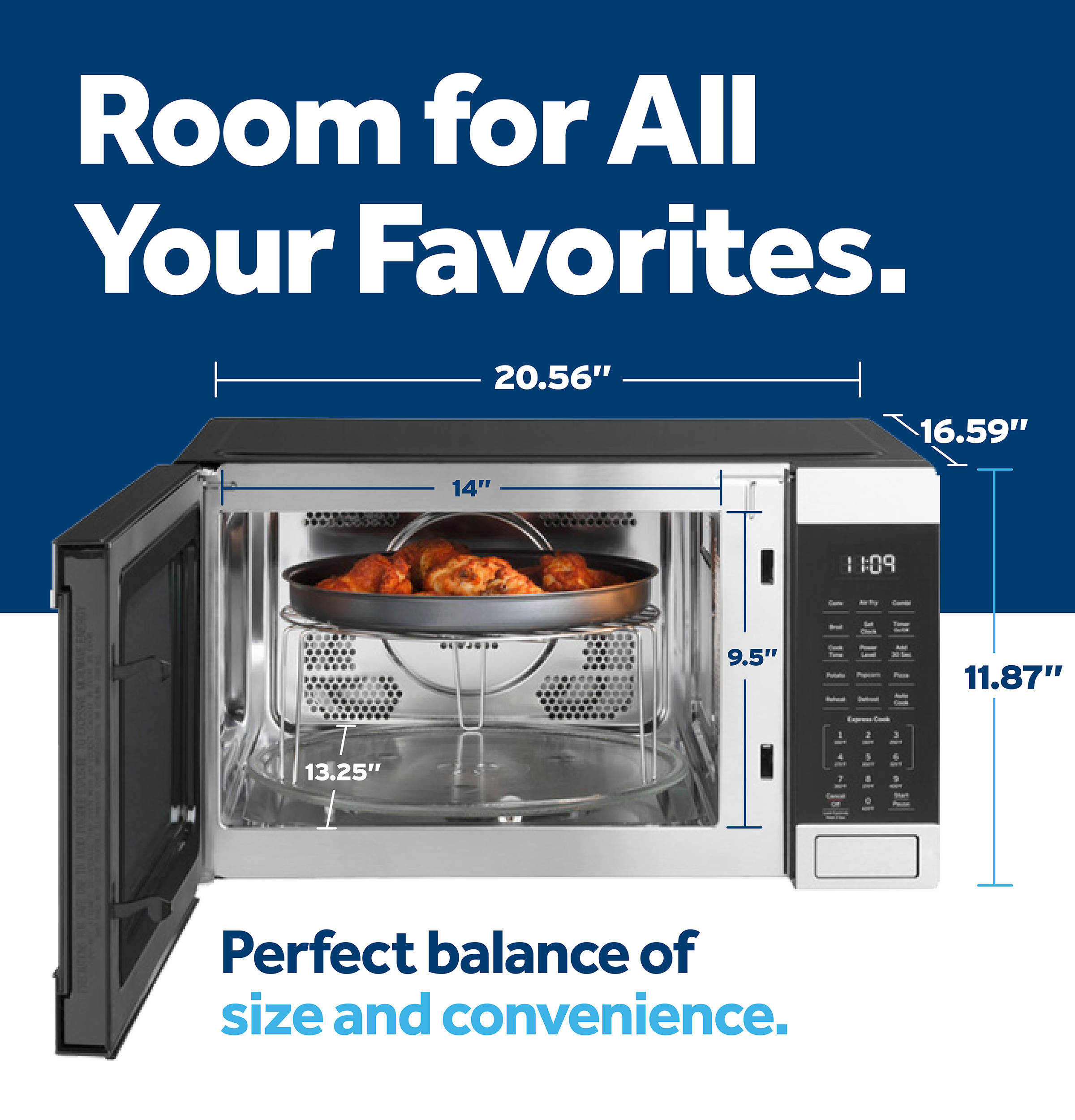 1.0 Cu. Ft. Capacity Countertop Convection Microwave Oven with Air Fry view 12