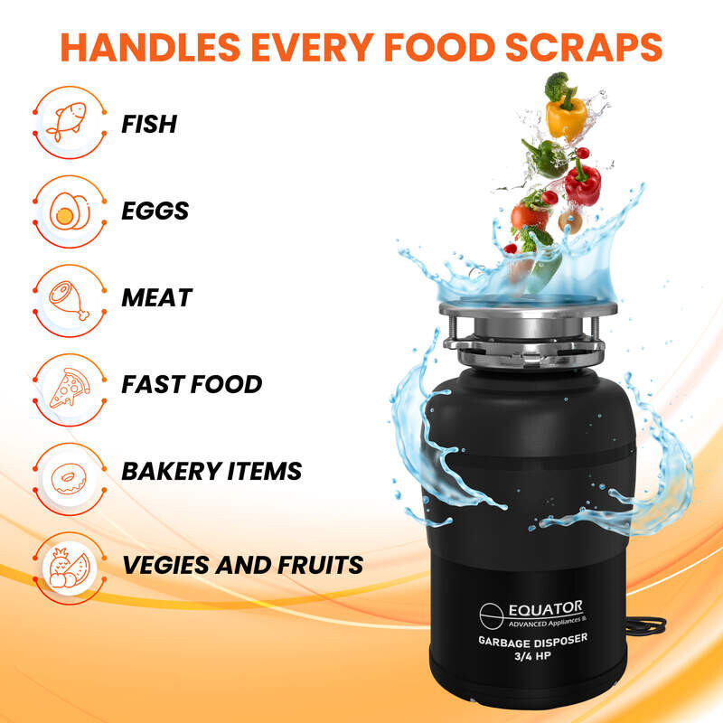 Garbage Disposal 3/4HP ULTRA QUIET 65 dB 2 Stage Grinding 1700 rpm 110V GD075, product image 2 of 17