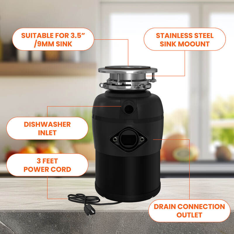 Garbage Disposal 3/4HP ULTRA QUIET 65 dB 2 Stage Grinding 1700 rpm 110V GD075, product image 4 of 17