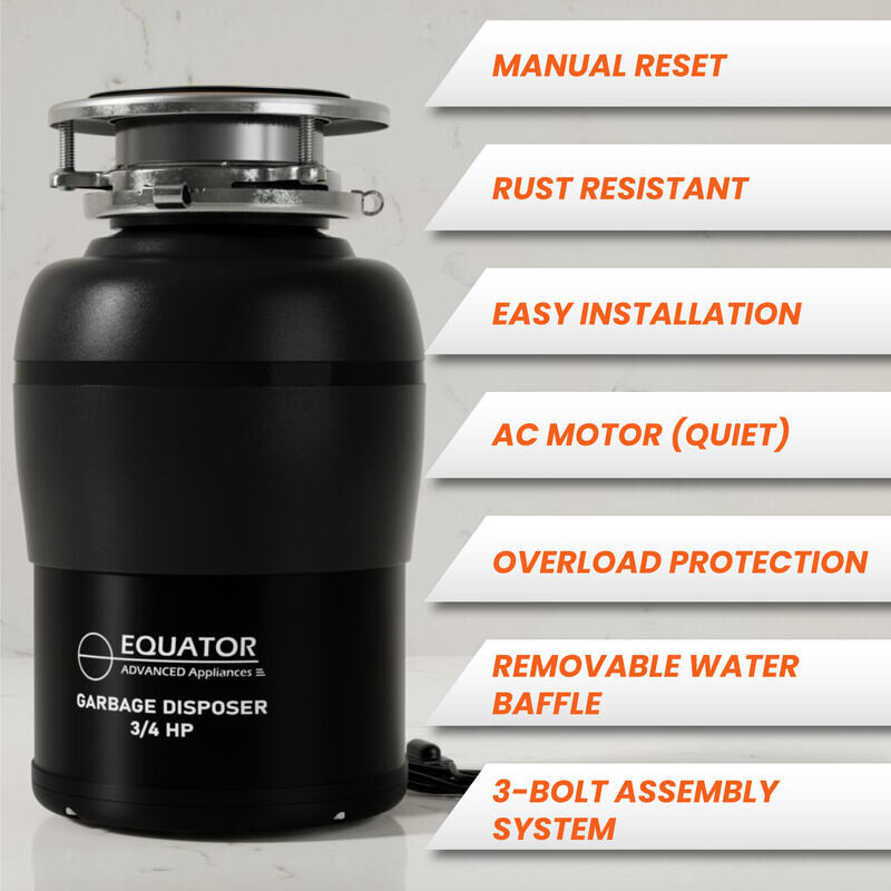 Garbage Disposal 3/4HP ULTRA QUIET 65 dB 2 Stage Grinding 1700 rpm 110V GD075, product image 5 of 17