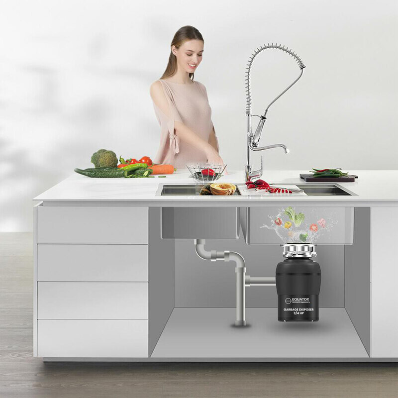 Garbage Disposal 3/4HP ULTRA QUIET 65 dB 2 Stage Grinding 1700 rpm 110V GD075, product image 11 of 17