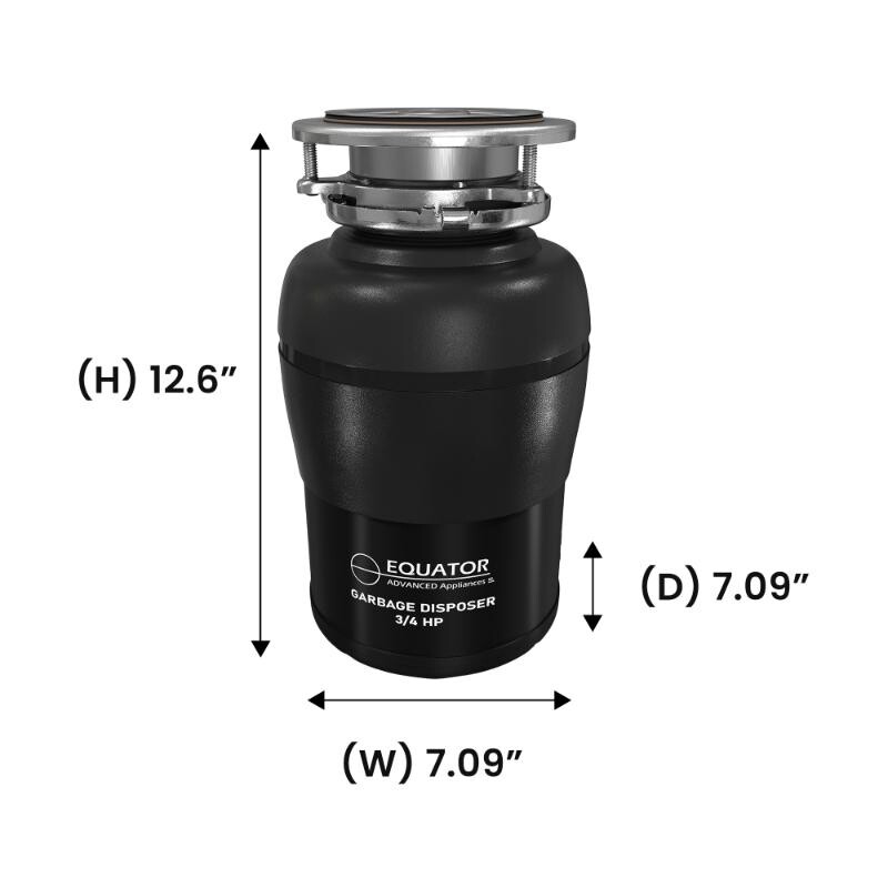 Garbage Disposal 3/4HP ULTRA QUIET 65 dB 2 Stage Grinding 1700 rpm 110V GD075, product image 13 of 17
