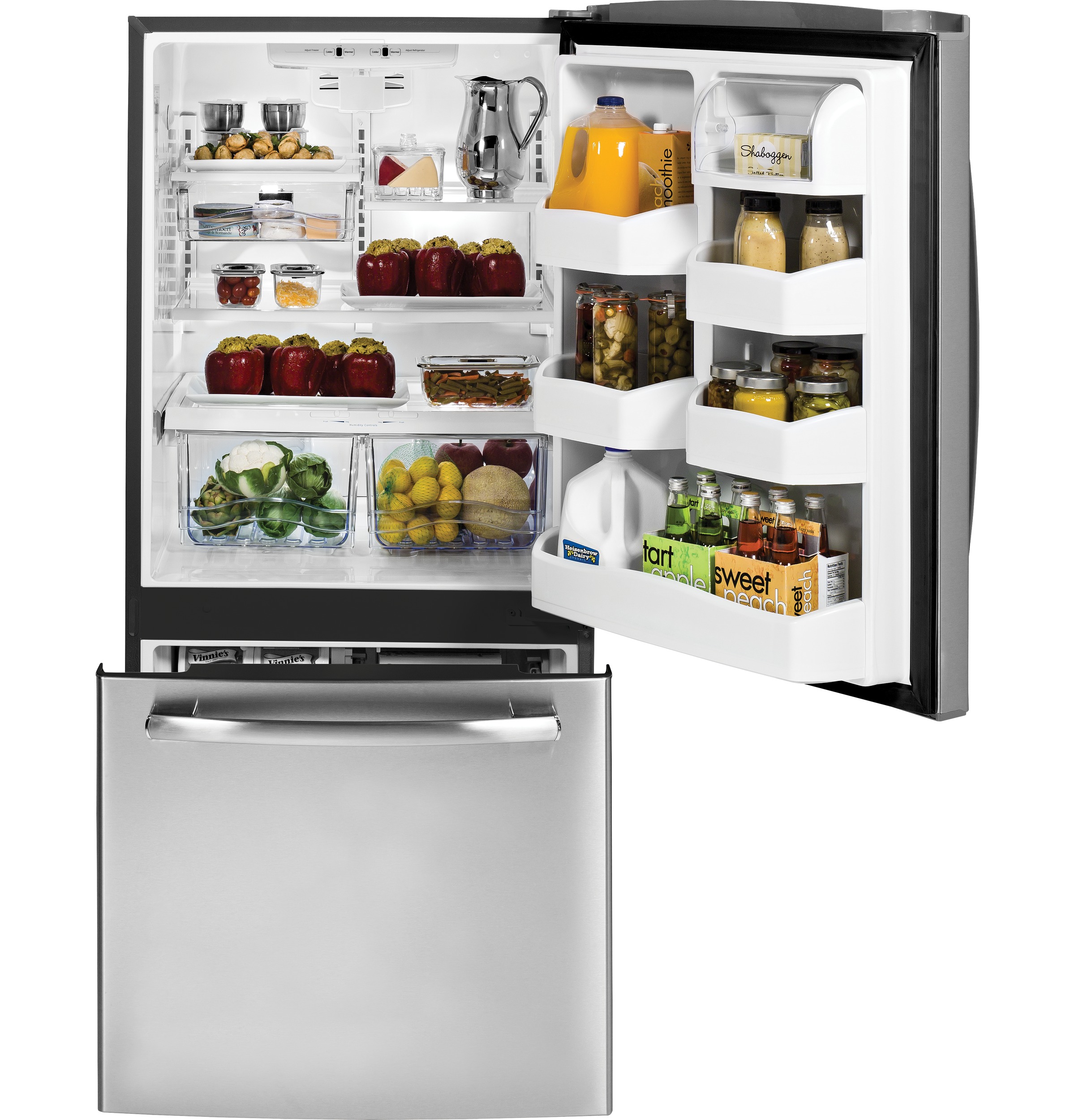 20.2 Cu. Ft. Bottom-Freezer Refrigerator GDE20ESESS, product image 2 of 12
