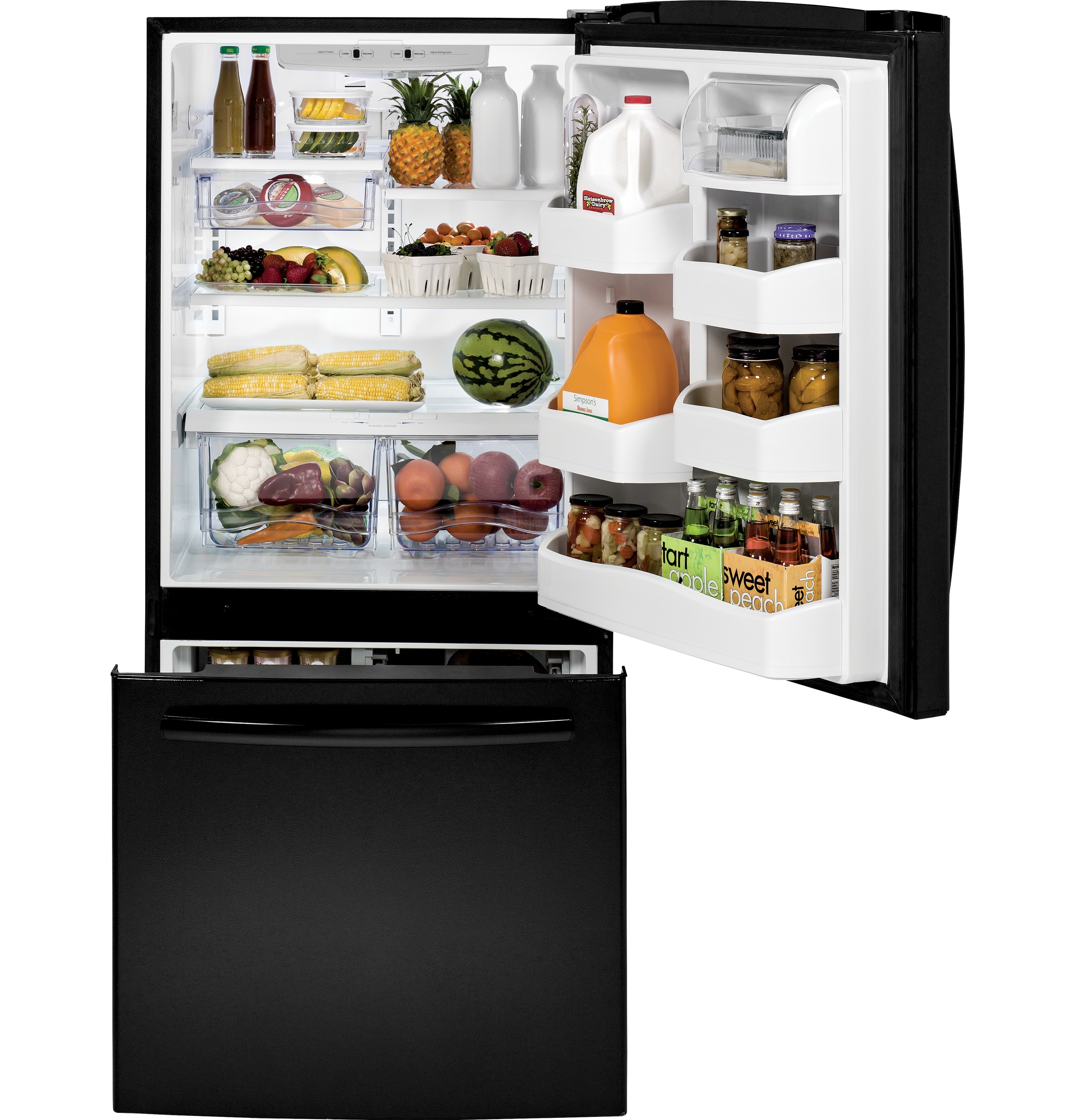20.2 Cu. Ft. Bottom-Freezer Refrigerator GDE20ETEBB, product image 2 of 9