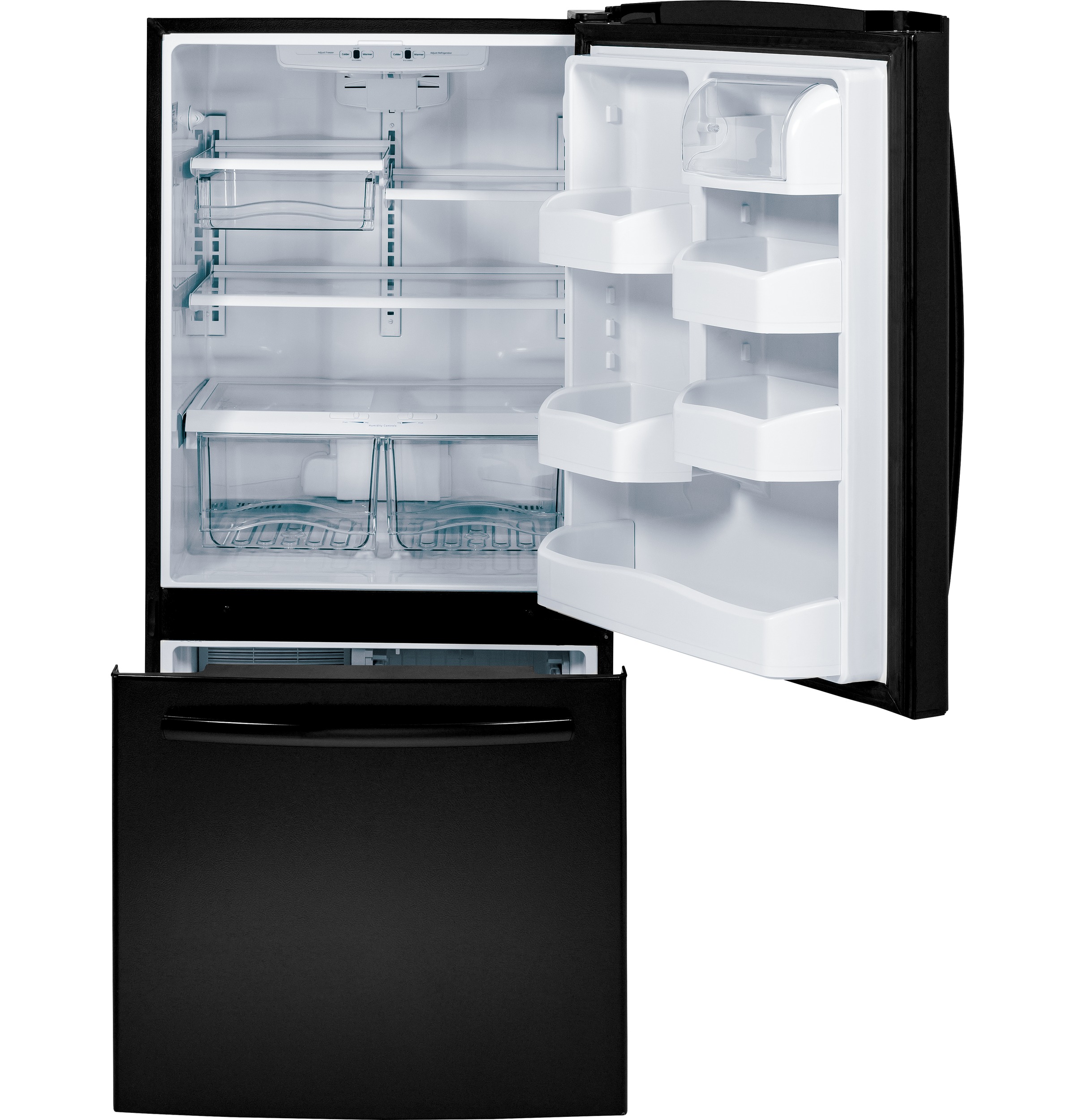 20.2 Cu. Ft. Bottom-Freezer Refrigerator GDE20ETEBB, product image 3 of 9