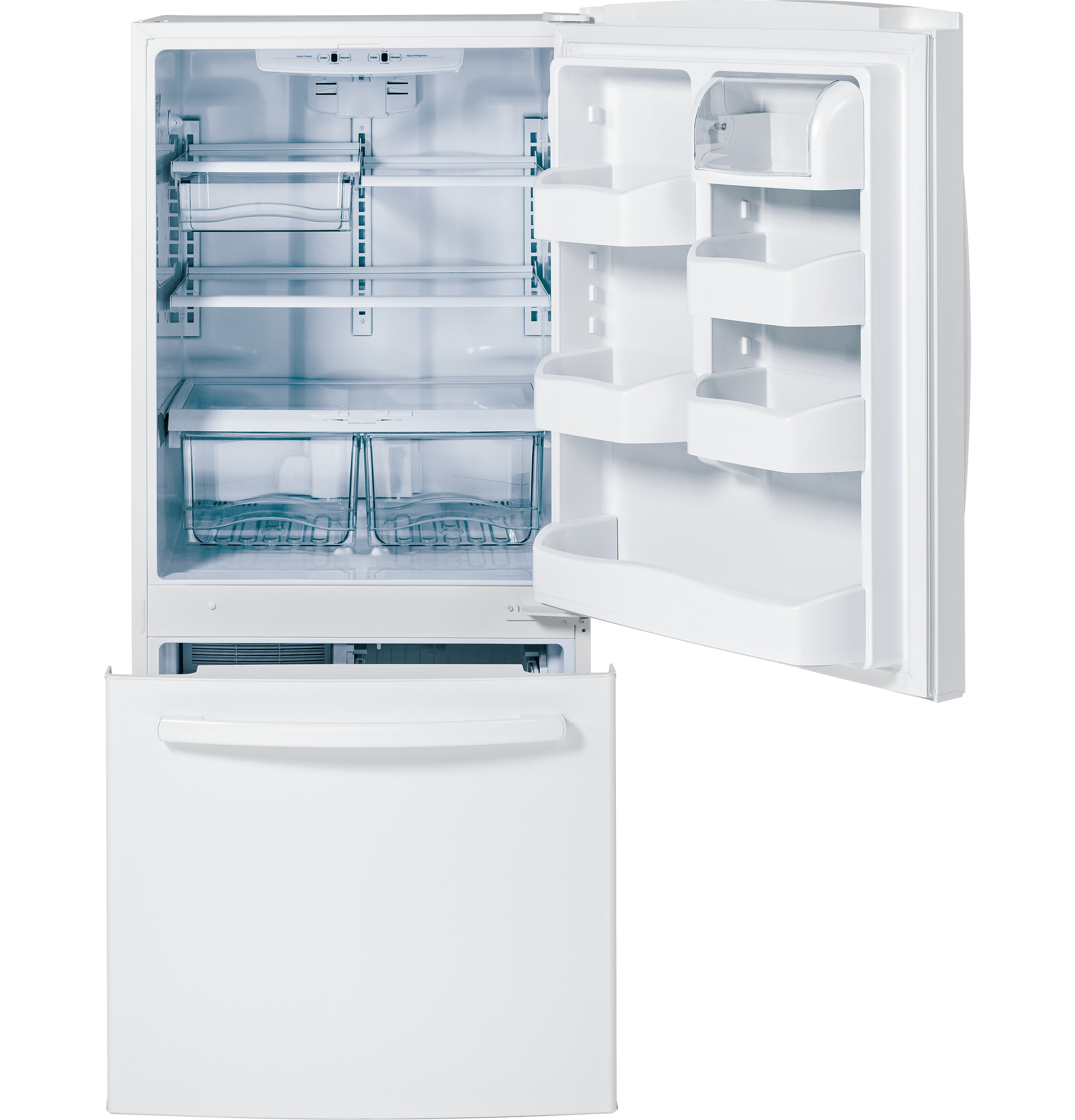 20.2 Cu. Ft. Bottom-Freezer Refrigerator GDE20ETEWW, product image 2 of 9