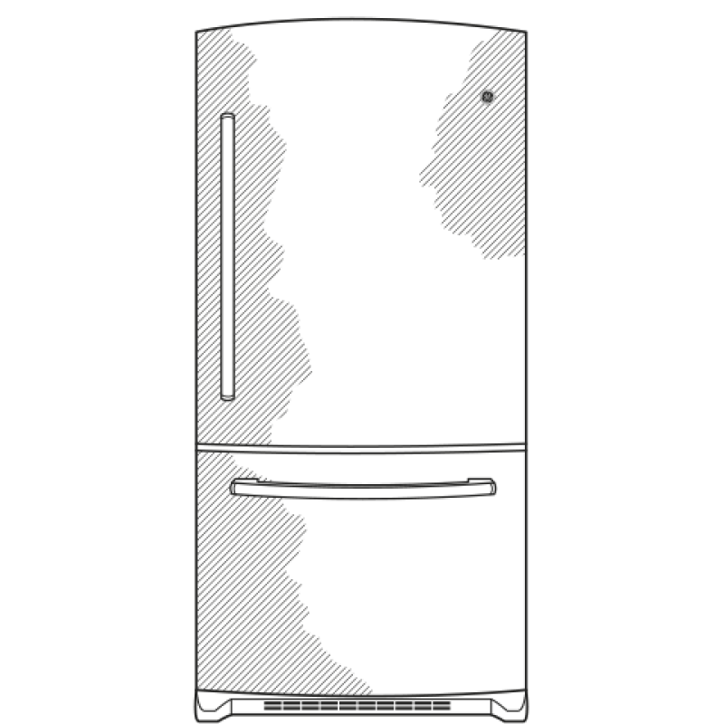 20.3 Cu. Ft. Bottom Freezer Refrigerator GDE20GMHES, product image 7 of 8
