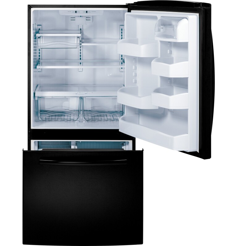 23.1 Cu. Ft. Bottom-Freezer Refrigerator GDE23ETEBB, product image 3 of 9