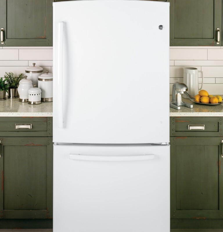 23.1 Cu. Ft. Bottom-Freezer Refrigerator GDE23ETEWW, product image 5 of 10