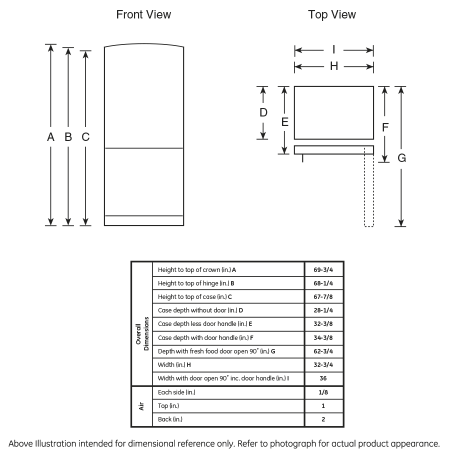 23.2 Cu. Ft. Bottom-Freezer Drawer Refrigerator GDE23GSHSS, product image 9 of 9