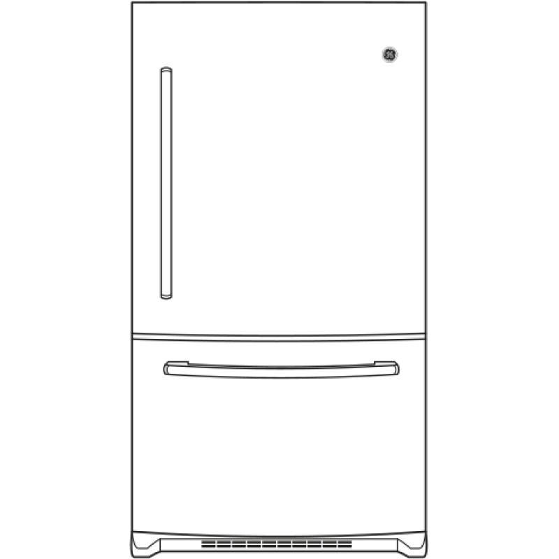 24.9 Cu. Ft. Bottom-Freezer Drawer Refrigerator GDE25EGKBB, product image 13 of 14