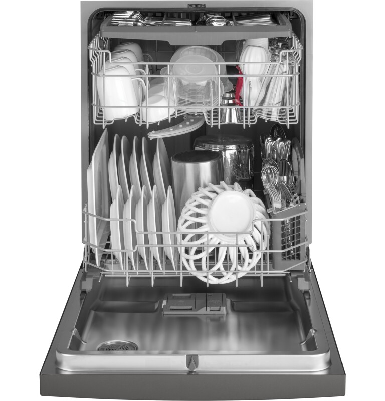 Hybrid Stainless Steel Interior Dishwasher with Front Controls GDF640HFMDS