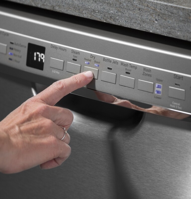 Hybrid Stainless Steel Interior Dishwasher with Front Controls GDF640HFMDS