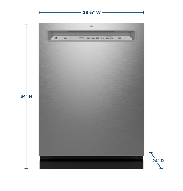 Fingerprint Resistant Front Control with Stainless Steel Interior Dishwasher with Sanitize Cycle GDF670SYVFS