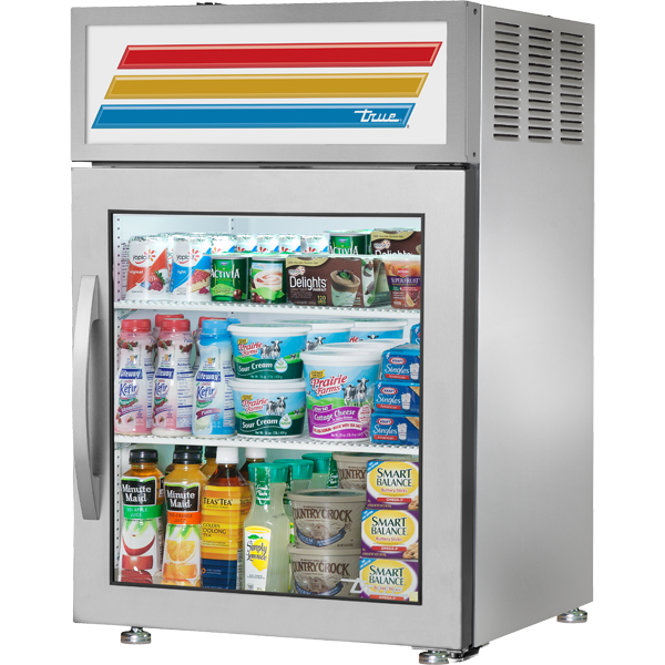 Swing Door Counter-Top Stainless Steel Exterior Refrigerator with Hydrocarbon Refrigerant~Framed Glass Door Version 01 GDM05SHCFGD01