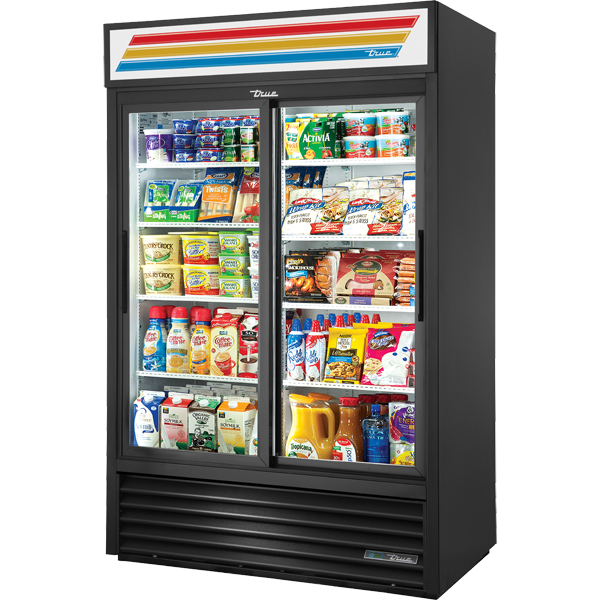 Slide Door Refrigerator with Hydrocarbon Refrigerant & LED Lighting GDM45HCLD