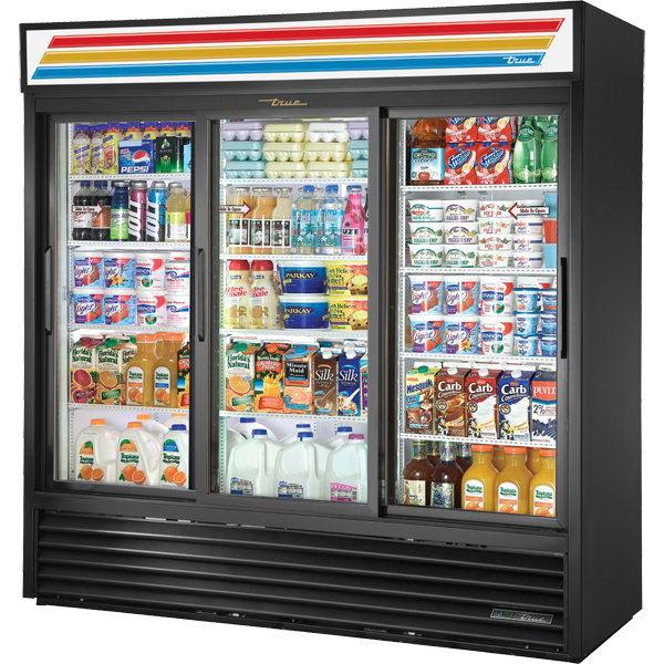 Slide Door Refrigerator with Hydrocarbon Refrigerant and LED Lighting GDM69HCLD