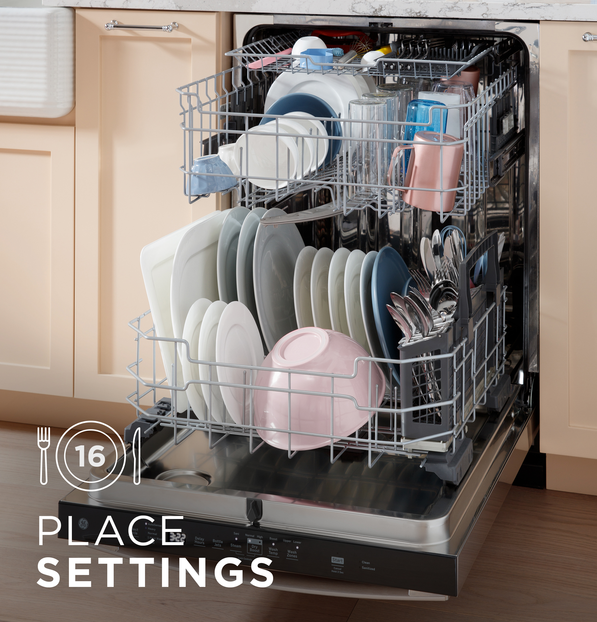 Fingerprint Resistant Top Control with Stainless Steel Interior Dishwasher with Sanitize Cycle view 15