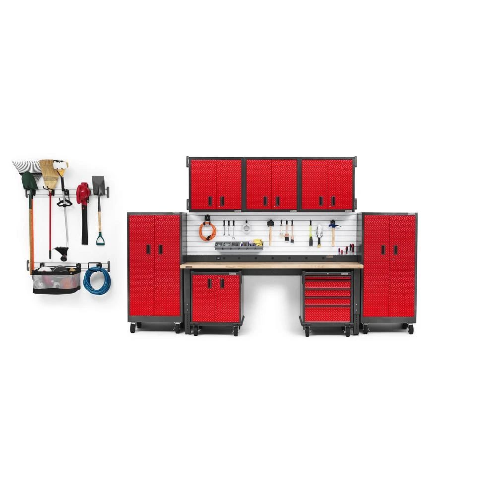 Premier Garage Storage System with 7 Cabinets & 8' Workbench GDRBUNGAR012