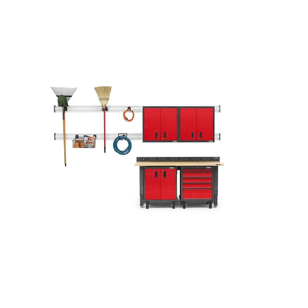 Premier Garage Storage System with 4 Cabinets & 6' Workbench GDRBUNGAR018