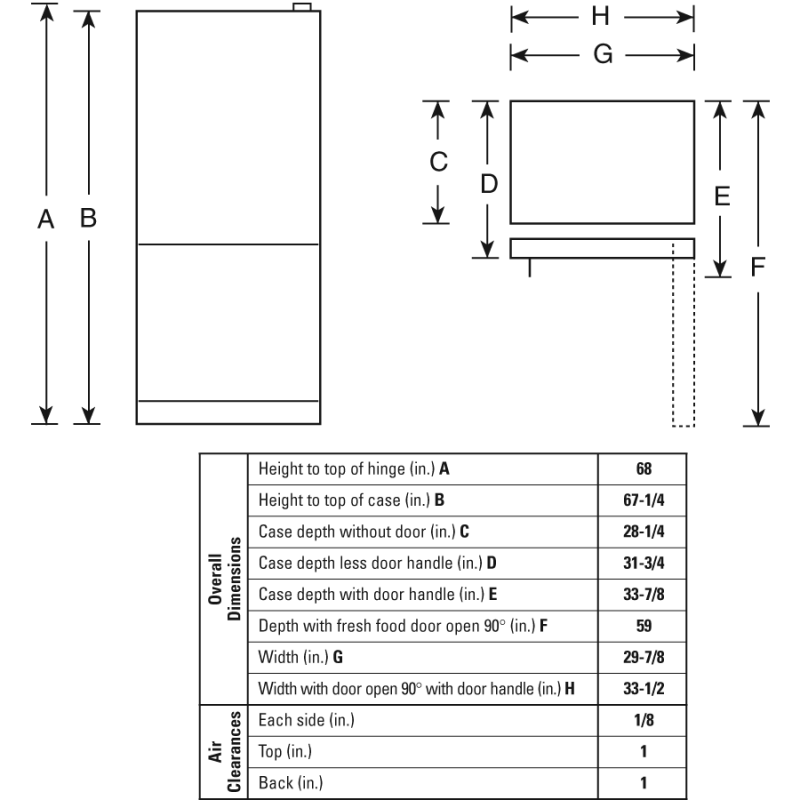 19.5 Cu. Ft. Bottom-Freezer Drawer Refrigerator GDS20KBSBB, product image 4 of 4