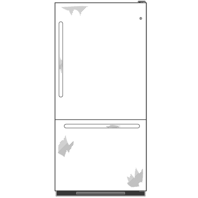 19.5 Cu. Ft. Stainless Bottom-Freezer Drawer Refrigerator GDS20SCSSS, product image 3 of 4