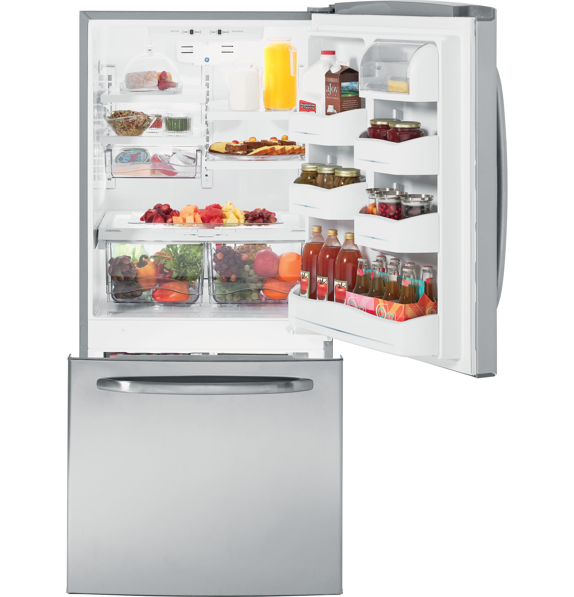 20.2 Cu. Ft. Bottom Freezer Refrigerator GDSS0KCXSS, product image 2 of 4
